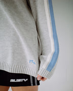 RUSTY White Lines Crew Neck Knit