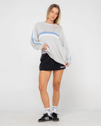 RUSTY White Lines Crew Neck Knit