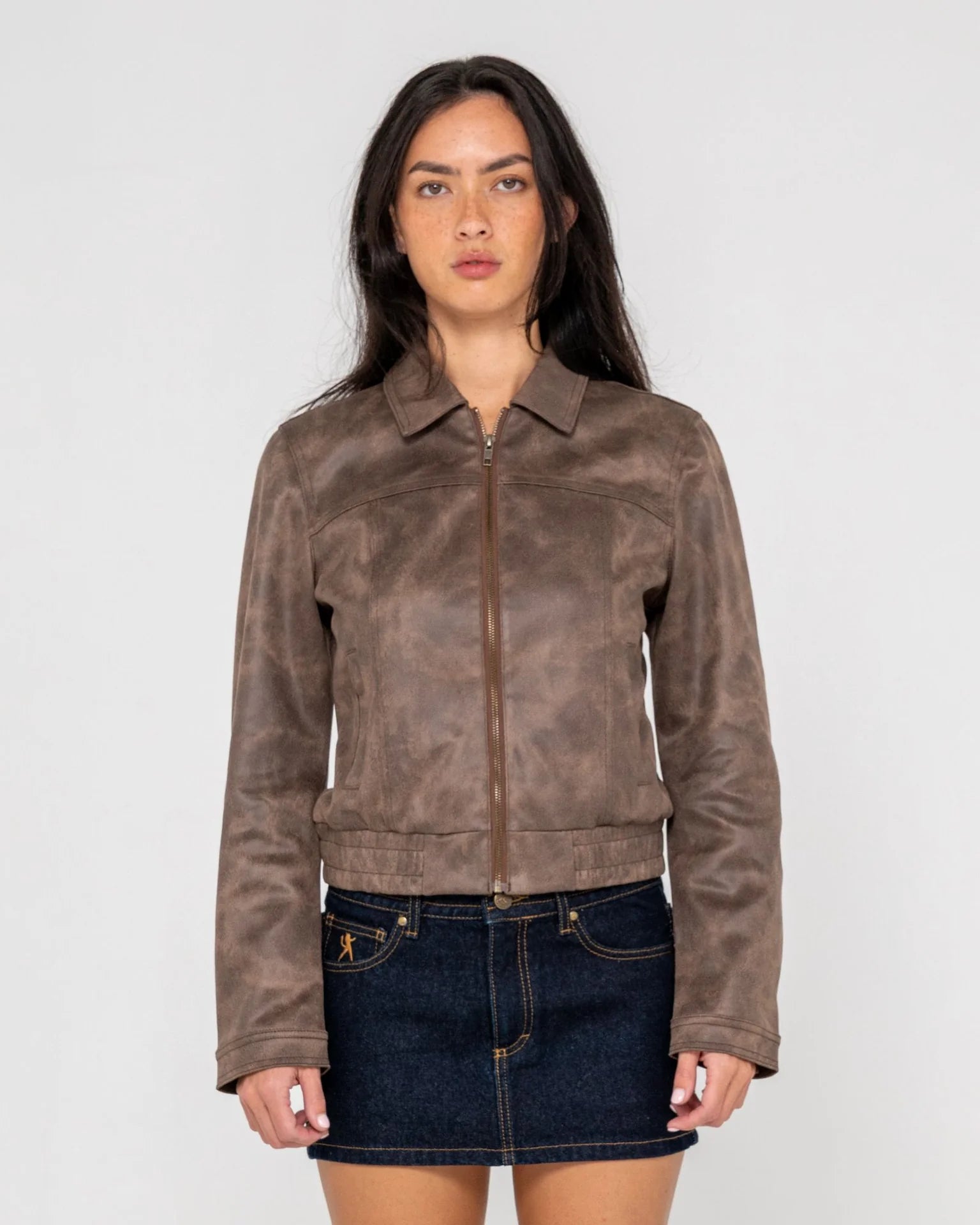 RUSTY Lizzy Faux Leather Fitted Jacket