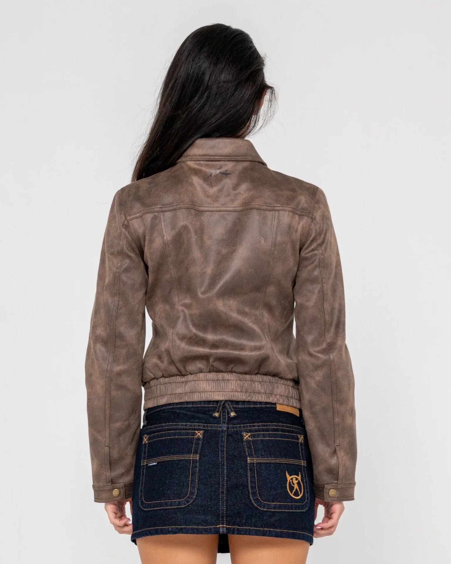 RUSTY Lizzy Faux Leather Fitted Jacket