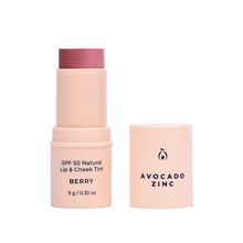 Load image into Gallery viewer, AVOCADO ZINC - SPF 50 Natural Lip &amp; Cheek Tint - Berry
