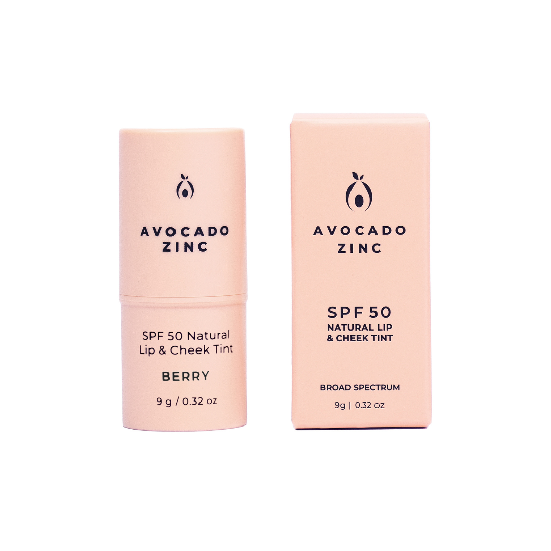 AVOCADO ZINC - SPF 50 Natural Lip & Cheek Tint - Berry