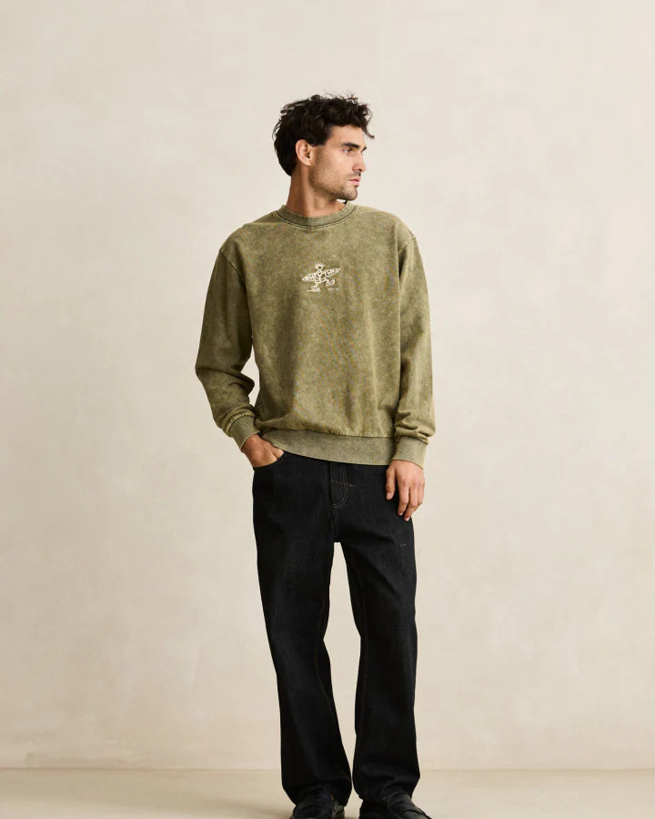 RHYTHM DRIFTER SALT WASH CREW olive