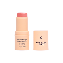 Load image into Gallery viewer, AVOCADO ZINC - SPF 50 Natural Lip &amp; Cheek Tint - Coral
