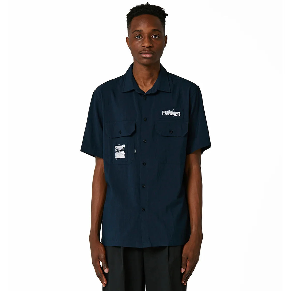FORMER Scratched Short Sleeve Work Shirt