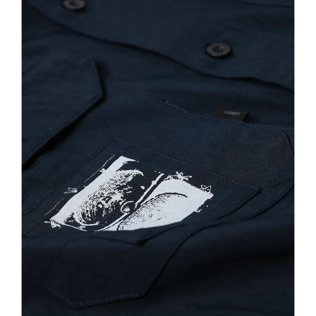 FORMER Scratched Short Sleeve Work Shirt