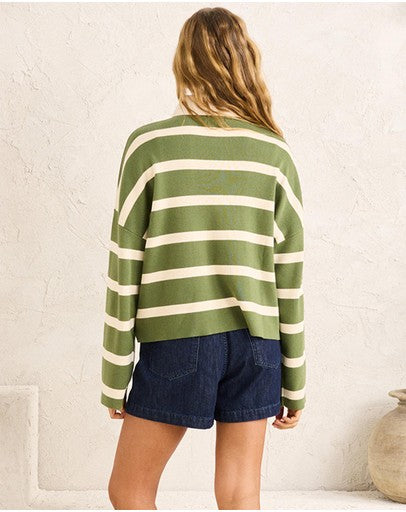 RHYTHM Rugby Polo Knit Sweater