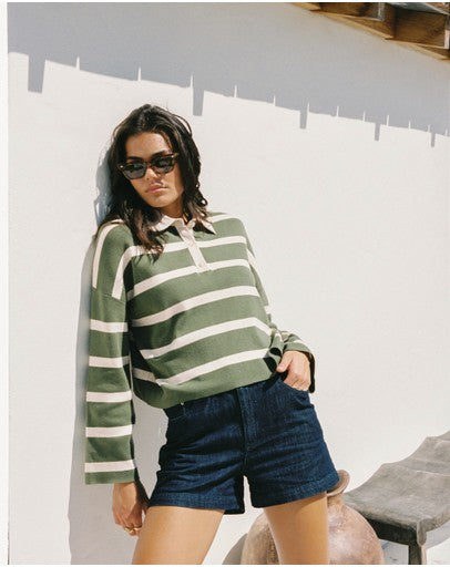 RHYTHM Rugby Polo Knit Sweater