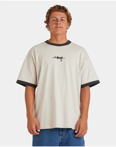 BILLABONG Mens Script Ringer T-Shirt
