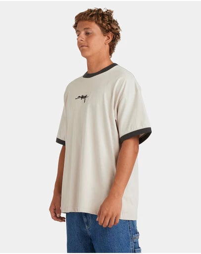 BILLABONG Mens Script Ringer T-Shirt