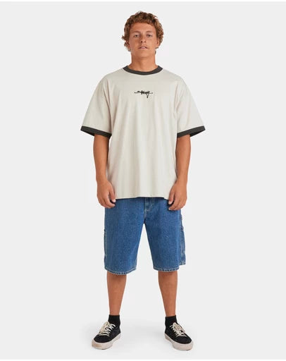 BILLABONG Mens Script Ringer T-Shirt