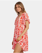 BILLABONG Womens Row Of Palms Tiered Mini Dress
