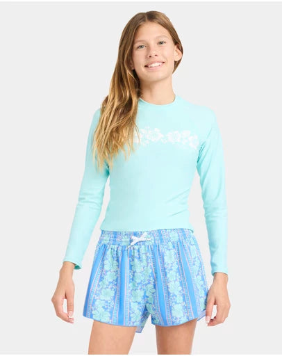 BILLABONG Girls 6 to 14 Happy Hibiscus Swim Volley Boardshorts