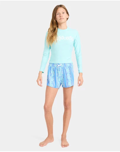 BILLABONG Girls 6 to 14 Happy Hibiscus Swim Volley Boardshorts