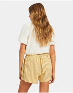 ROXY Womens Mercado Stripe Elastic Waist Shorts