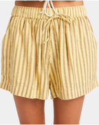 ROXY Womens Mercado Stripe Elastic Waist Shorts