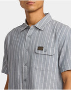 RVCA Mens Dayshift Stripe Short Sleeve Shirt