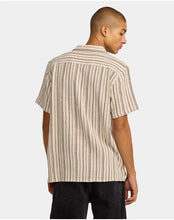 Load image into Gallery viewer, RVCA MENS VACANCY STRIPE SHORT SLEEVE SHIRT
