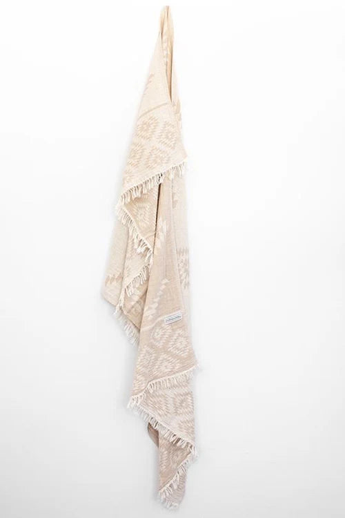 SALTY SHADOWS Beige Aztec Turkish Towel