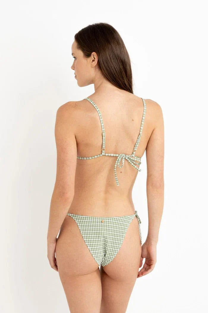 Rhythm Lola Check Tie Side Hi Cut Pant - Green