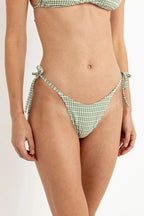 Rhythm Lola Check Tie Side Hi Cut Pant - Green