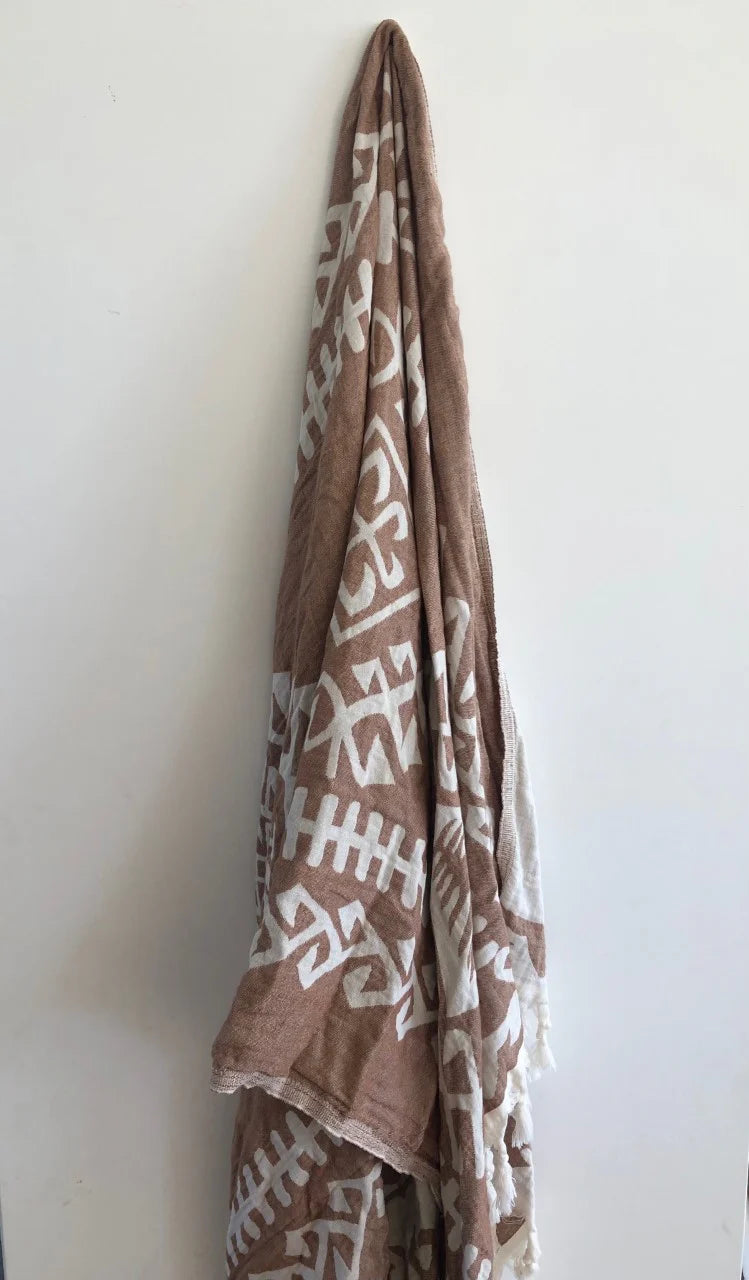 SALTY SHADOWS Brown Aztec Turkish Towel