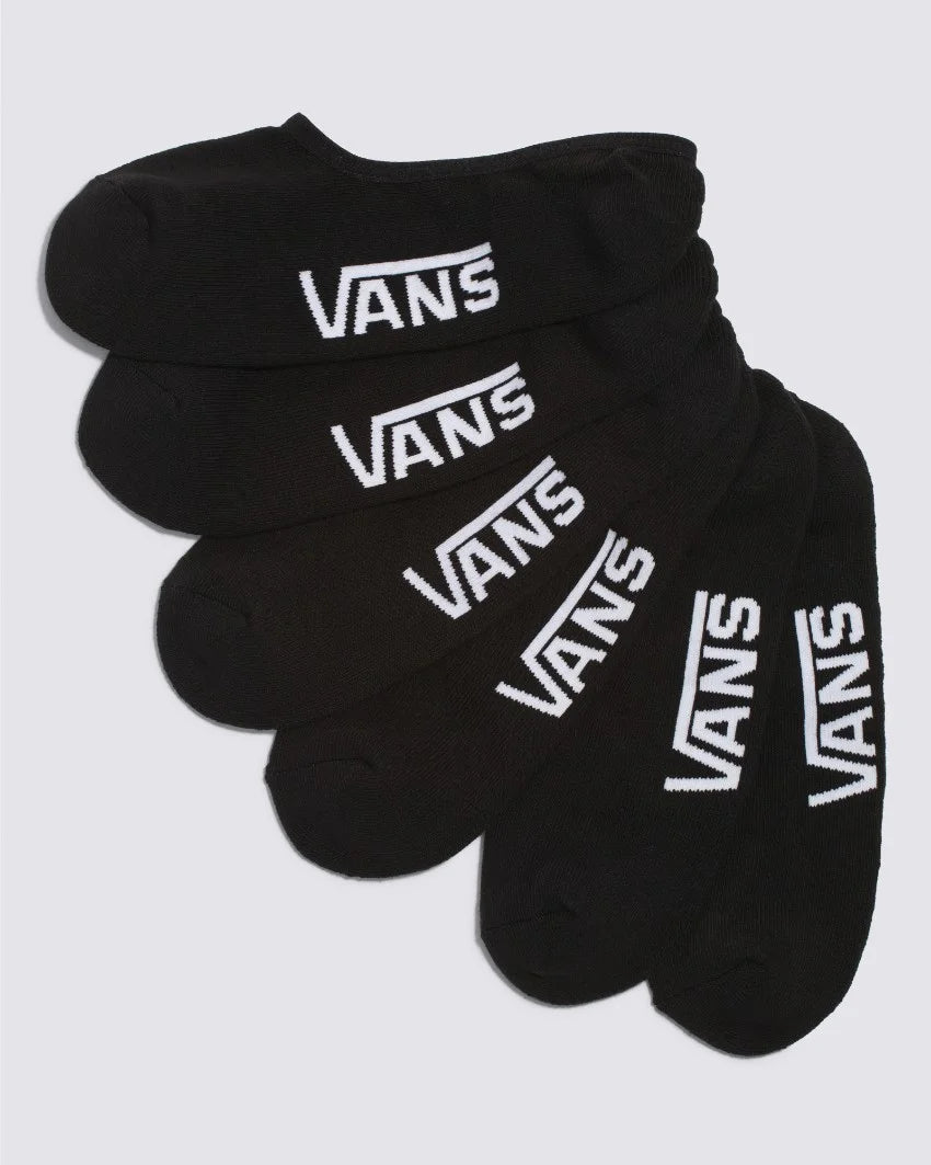 CLASSIC SUPER NO SHOW SOCKS 3 PACK BLACK
