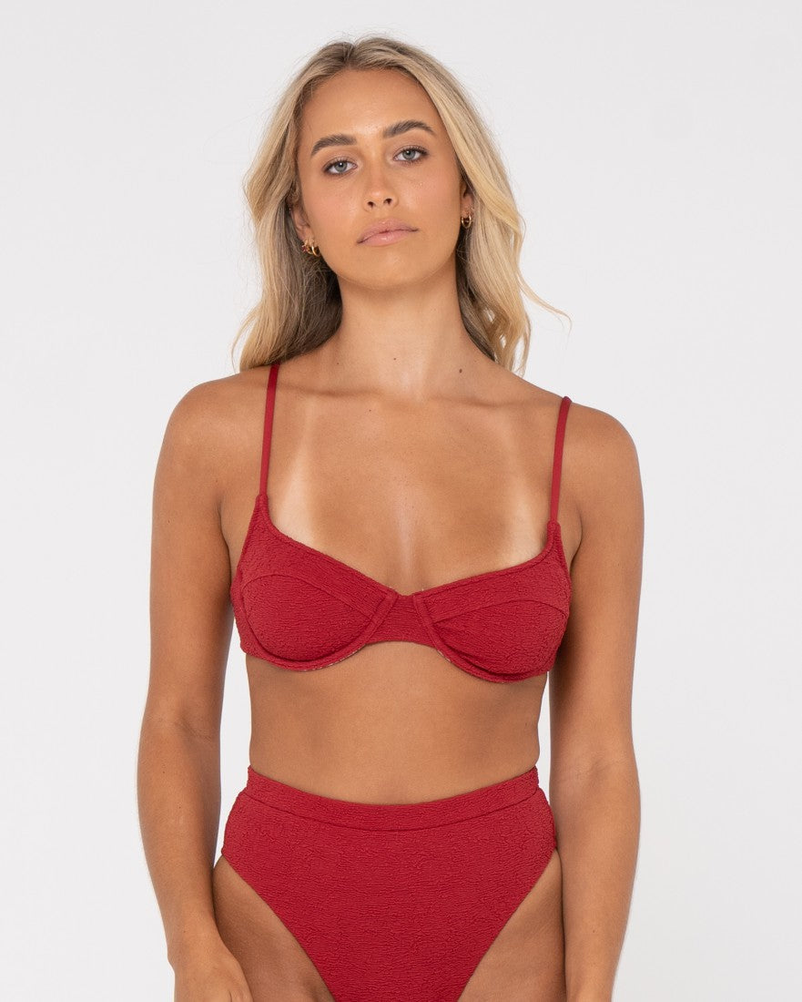 Sandalwood Balconette Tie Bikini Top