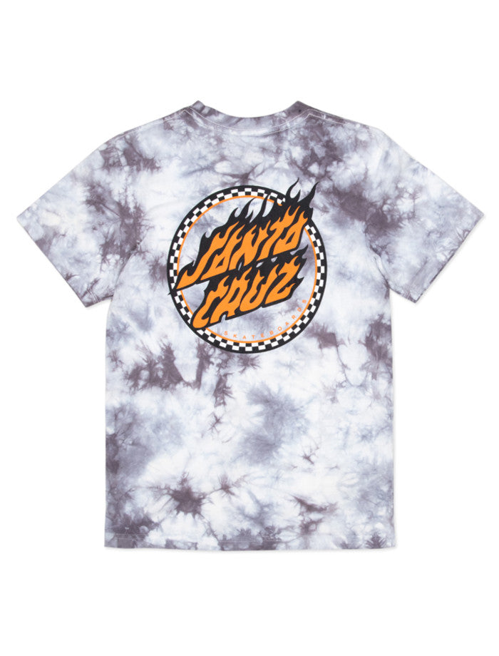 SANTA CRUZ CHECKED OUT FLAMED DOT FRONT T-SHIRT